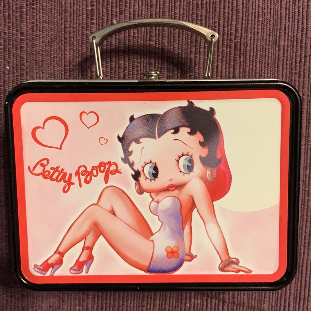 Betty Boop Rare Vintage Collectible Mini Tin Lunchbox 3.5”x 2.5”